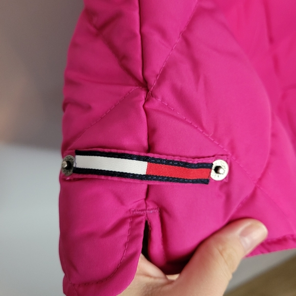 Tommy Hilfiger | Pink Quilted Down Filled Zip- Up Vest with Pockets - Picture 3 of 8